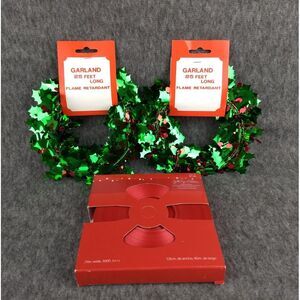 Gift Tye Red Ribbon‎ 3/4" 300Ft Dispenser Box 2 Rolls Christmas Metallic Garland